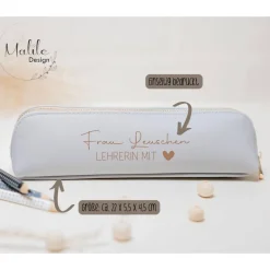 Personalisiertes Mäppchen Lehrerin mit Herz I Federmäppchen I Geschenkidee I Geschenk I Stiftemäppchen