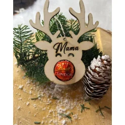 Personalisiertes Rentier für Schoko Weihnachtskugeln, Baumschmuck, Weihnachten