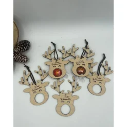 Personalisiertes Rentier für Schoko Weihnachtskugeln, Baumschmuck, Weihnachten