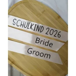 Personalisiertes Satinband – mit Wunschtext | Verschiedene Farben | Für Hochzeit, Einschulung, Taufe & Geschenke