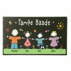 Personalisiertes Schiefer Türschild – Familien Namensschild wetterfest & handgefertigt