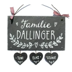 Personalisiertes Schiefertürschild – Exklusives Hochzeitsgeschenk für das Brautpaar, handgefertigt & wetterfest, einzigartiges Familientürschild