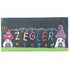 Personalisiertes Schiefer Haustürschild – Einzigartiges Geschenk mit Name, Schieferschild handgemalt & wetterfest, exklusives Design, hochwertig, dekorativ, persönliches Familiengeschenk