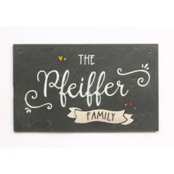 Personalisiertes Schieferschild Familie – Edles Türschild als Hochzeitsgeschenk mit Name