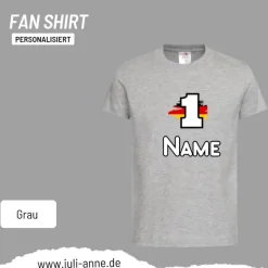 Personalisiertes Shirt Fußball EM Europameisterschaft Deutschland Wunschzahl & Name