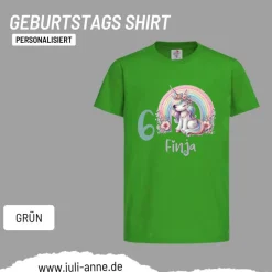 Personalisiertes Shirt GEBURTSTAG Zahl & Name personalisiert Rainbow Unicorn