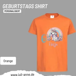 Personalisiertes Shirt GEBURTSTAG Zahl & Name personalisiert Rainbow Unicorn