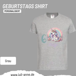 Personalisiertes Shirt GEBURTSTAG Zahl & Name personalisiert Rainbow Unicorn