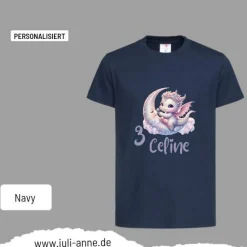 Personalisiertes Shirt GEBURTSTAG Zahl & Name personalisiert Mond Drache Baby