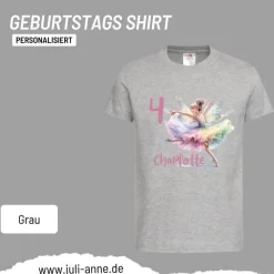 Personalisiertes Shirt GEBURTSTAG Zahl & Name personalisiert Ballerina Fee Balett