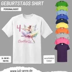 Personalisiertes Shirt GEBURTSTAG Zahl & Name personalisiert Ballerina Fee Balett