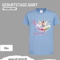 Personalisiertes Shirt GEBURTSTAG Zahl & Name personalisiert Ballerina Fee Balett