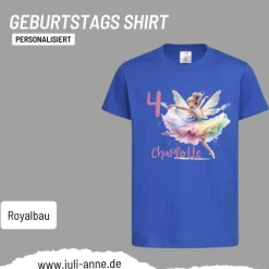 Personalisiertes Shirt GEBURTSTAG Zahl & Name personalisiert Ballerina Fee Balett