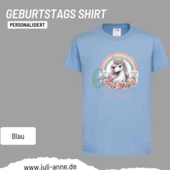 Personalisiertes Shirt GEBURTSTAG Zahl & Name personalisiert Rainbow Unicorn