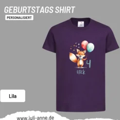 Personalisiertes Shirt GEBURTSTAG Zahl & Name personalisiert Party Fuchs