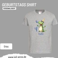 Personalisiertes Shirt GEBURTSTAG Zahl & Name personalisiert Party Drache Dino