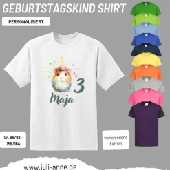 Personalisiertes Shirt GEBURTSTAG Zahl & Name personalisiert Meerschweinchen 1