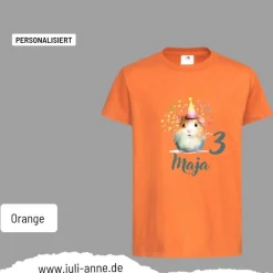 Personalisiertes Shirt GEBURTSTAG Zahl & Name personalisiert Meerschweinchen 1