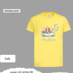 Personalisiertes Shirt GEBURTSTAG Zahl & Name personalisiert MERMAID CUTIE 2 Badewanne