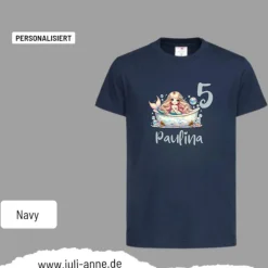 Personalisiertes Shirt GEBURTSTAG Zahl & Name personalisiert MERMAID CUTIE 2 Badewanne