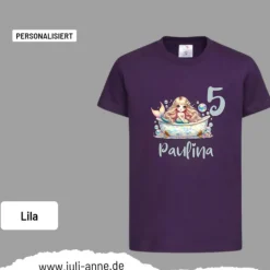 Personalisiertes Shirt GEBURTSTAG Zahl & Name personalisiert MERMAID CUTIE 2 Badewanne