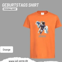 Personalisiertes Shirt GEBURTSTAG Zahl & Name personalisiert SPACE Astronaut