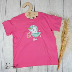 Personalisiertes Shirt Geburtstag Einhorn Mint Pink  mit Name & Zahl