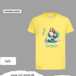Personalisiertes Shirt GEBURTSTAG Zahl & Name personalisiert MERMAID CUTIE 5