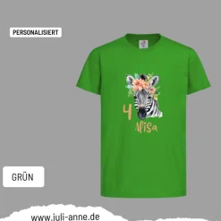 Personalisiertes Shirt GEBURTSTAG Zahl & Name personalisiert Zebra