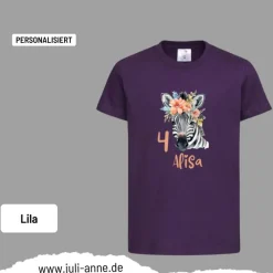 Personalisiertes Shirt GEBURTSTAG Zahl & Name personalisiert Zebra