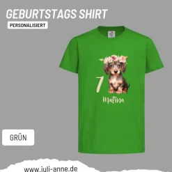 Personalisiertes Shirt GEBURTSTAG Zahl & Name personalisiert Dackel Hund