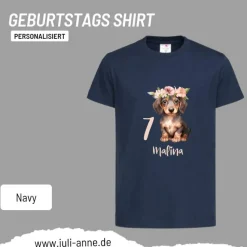 Personalisiertes Shirt GEBURTSTAG Zahl & Name personalisiert Dackel Hund
