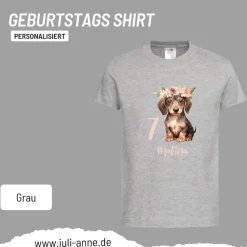 Personalisiertes Shirt GEBURTSTAG Zahl & Name personalisiert Dackel Hund