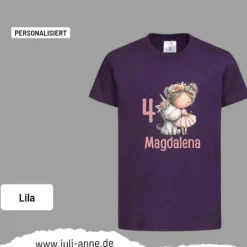 Personalisiertes Shirt GEBURTSTAG Zahl & Name personalisiert EINHORN MÄDCHEN 2