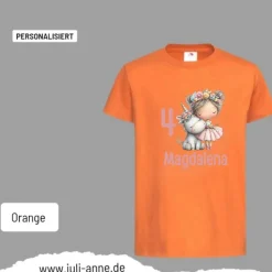 Personalisiertes Shirt GEBURTSTAG Zahl & Name personalisiert EINHORN MÄDCHEN 2