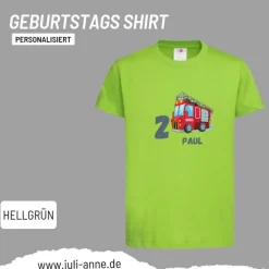 Personalisiertes Shirt GEBURTSTAG Zahl & Name personalisiert Feuerwehr