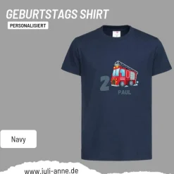 Personalisiertes Shirt GEBURTSTAG Zahl & Name personalisiert Feuerwehr