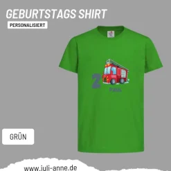 Personalisiertes Shirt GEBURTSTAG Zahl & Name personalisiert Feuerwehr