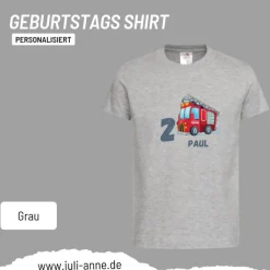 Personalisiertes Shirt GEBURTSTAG Zahl & Name personalisiert Feuerwehr