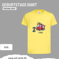 Personalisiertes Shirt GEBURTSTAG Zahl & Name personalisiert Feuerwehr