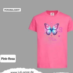 Personalisiertes Shirt GEBURTSTAG Zahl & Name personalisiert LOVELY BUTTERFLY 1