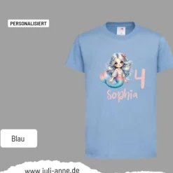 Personalisiertes Shirt GEBURTSTAG Zahl & Name personalisiert MERMAID CUTIE 3