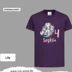 Personalisiertes Shirt GEBURTSTAG Zahl & Name personalisiert MERMAID CUTIE 3