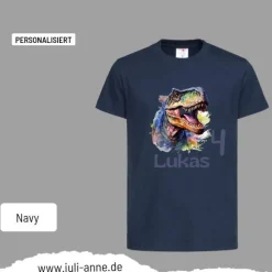 Personalisiertes Shirt GEBURTSTAG Zahl & Name personalisiert Dino T-rex
