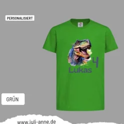 Personalisiertes Shirt GEBURTSTAG Zahl & Name personalisiert Dino T-rex
