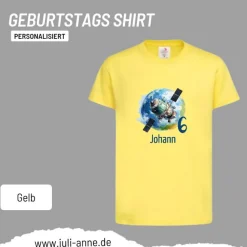 Personalisiertes Shirt GEBURTSTAG Zahl & Name personalisiert SPACE Raumstation Weltall