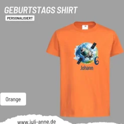 Personalisiertes Shirt GEBURTSTAG Zahl & Name personalisiert SPACE Raumstation Weltall