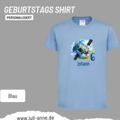 Personalisiertes Shirt GEBURTSTAG Zahl & Name personalisiert SPACE Raumstation Weltall