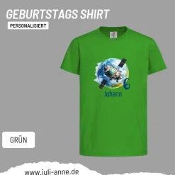 Personalisiertes Shirt GEBURTSTAG Zahl & Name personalisiert SPACE Raumstation Weltall