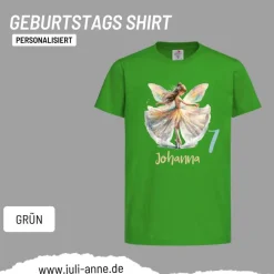 Personalisiertes Shirt GEBURTSTAG Zahl & Name personalisiert Ballerina Fee Balett